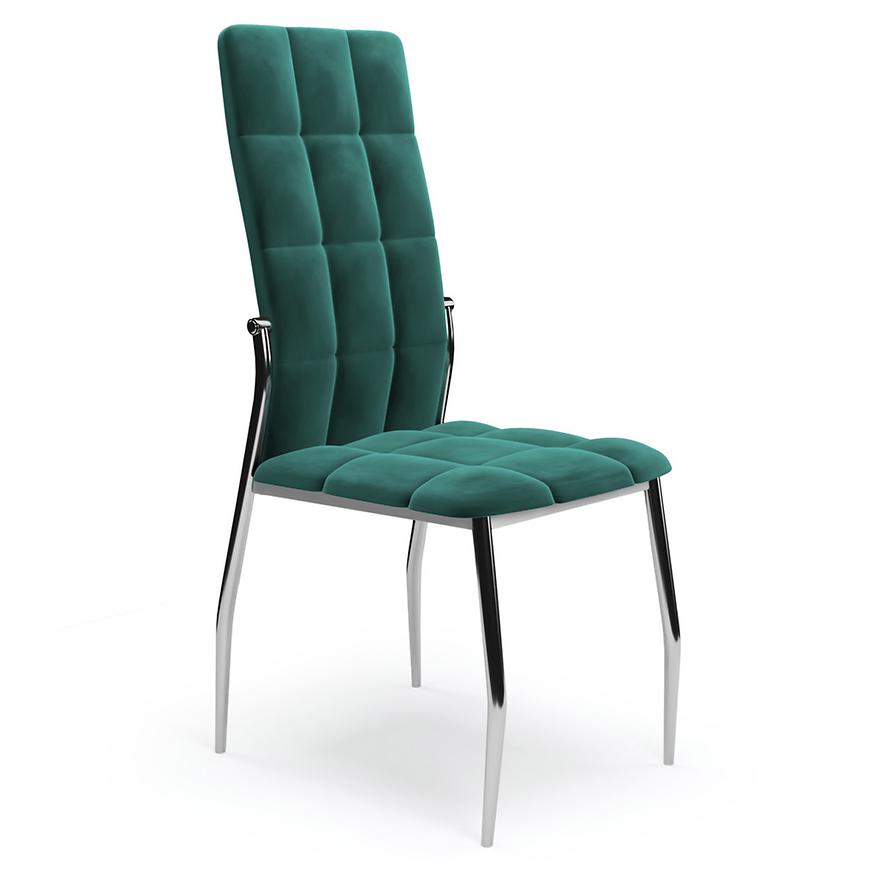 Židle K416 samet/kov tmavě zelená 43x54x101 Baumax