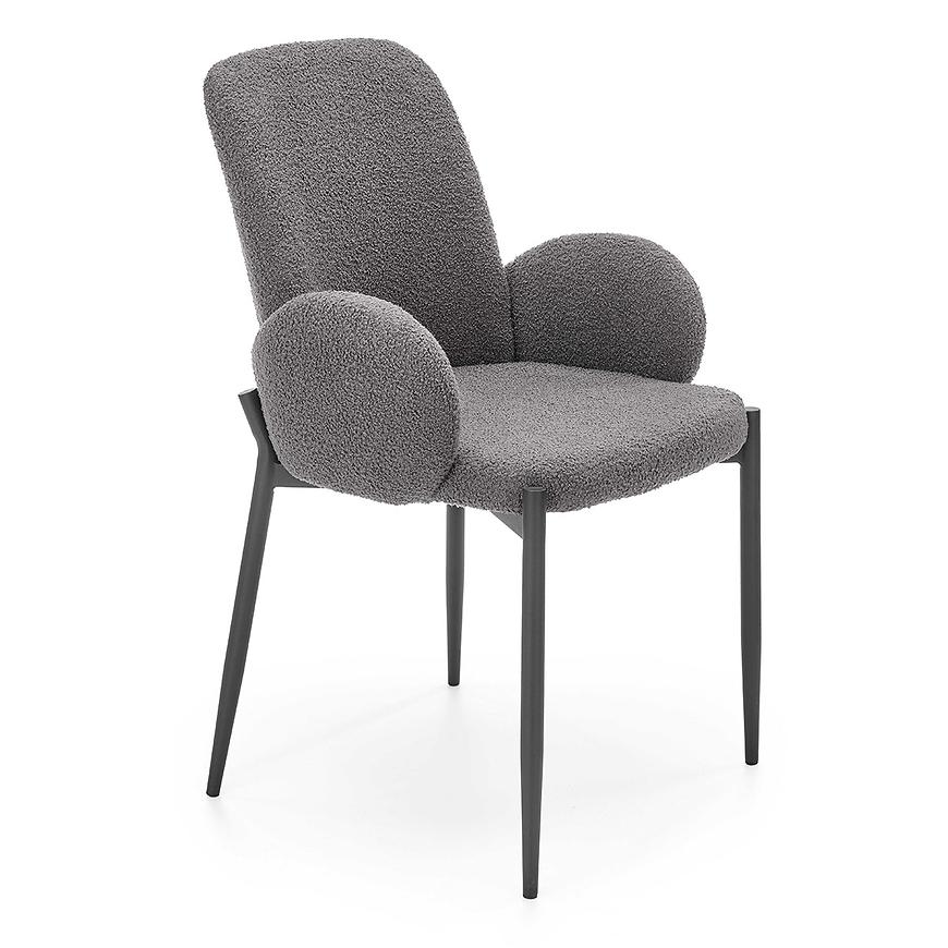 Židle K477 látka buklé/kov světle šedá 58x58x89 Baumax