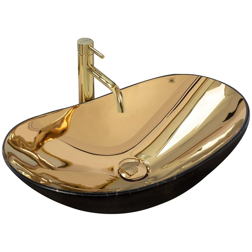 Umyvadlo na desku Royal In Gold/Black Marble REA