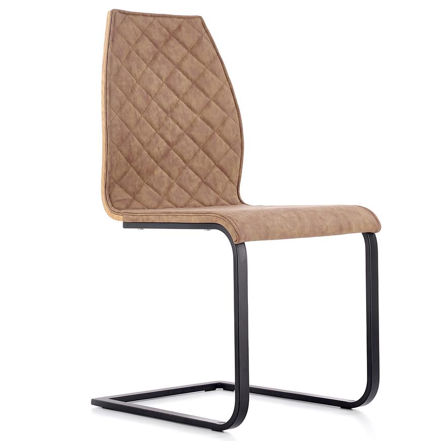 Židle K265 eko kůže/překližka/kov hnědá/dub medový Baumax