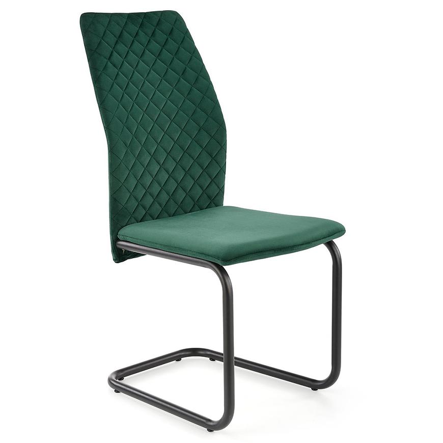 Židle K444 látka/kov tmavě zelená 44x54x97 Baumax