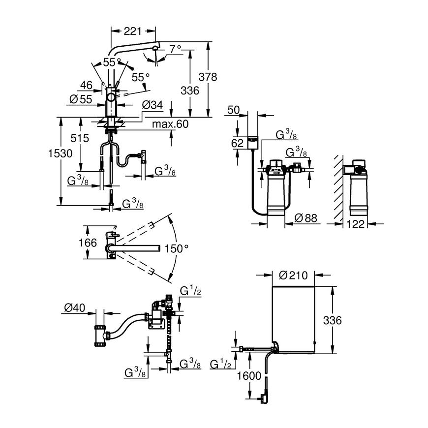 Výpusť s bojlerem stojánková GROHE RED DUO 30327001 Grohe