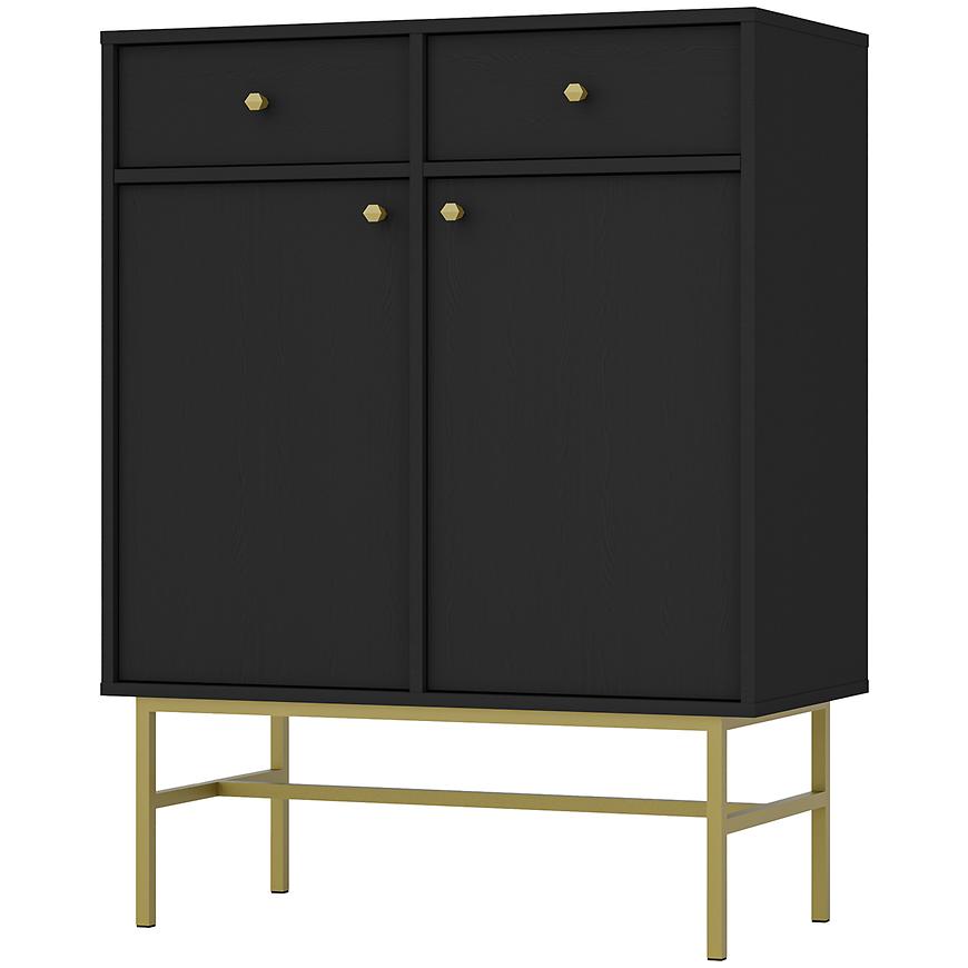 Komoda Tokyo 3  2F 2S černý grafit 826 Baumax