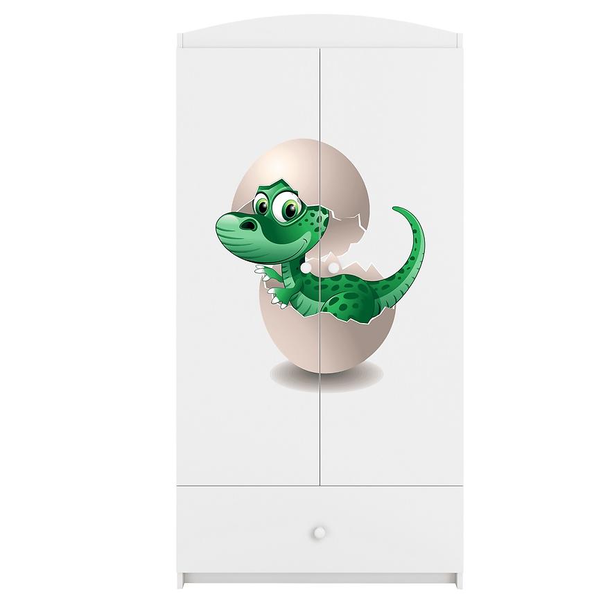 Skříň Babydreams bílá - Dinosaurus Baumax