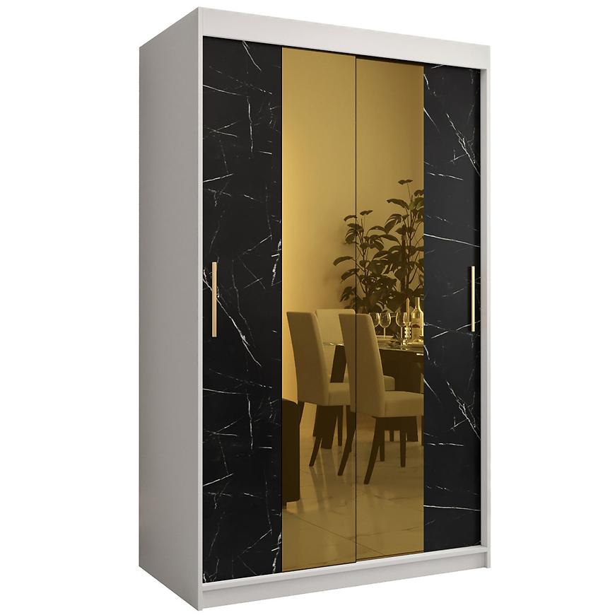 Skříň Platinum T1 120 bílá mramor/černá Baumax