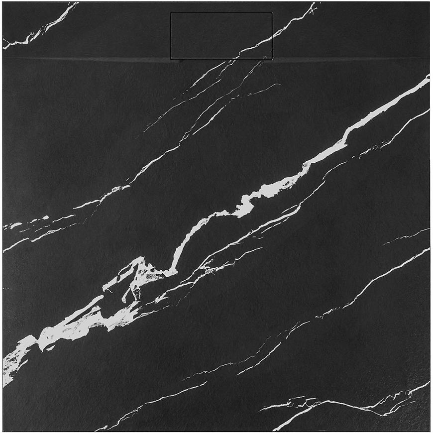 Sprchová vanička čtvercová Magnum Carrara Black 90x90x2
