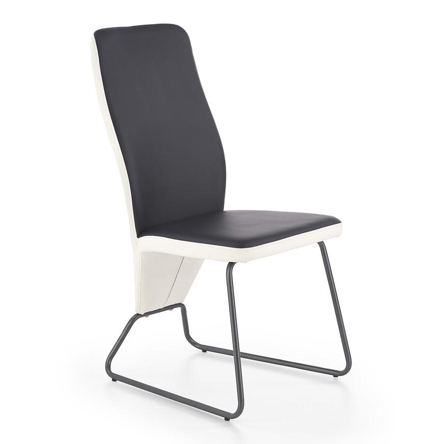 Židle K300 eko kůže/kov bílá/černá 46x59x96 Baumax