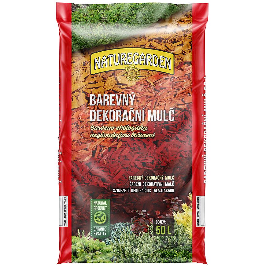 Barvený dekorační mulč červený 50l Baumax