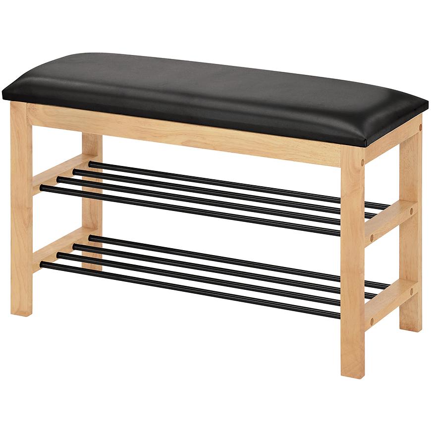 Botník se sedákem GC0835 černá/přírodní Baumax