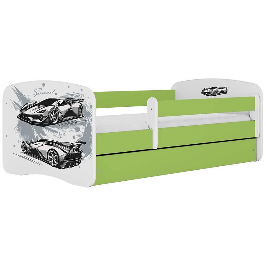 Dětská postel Babydreams+SZ+M zelená 80x180 auto Baumax