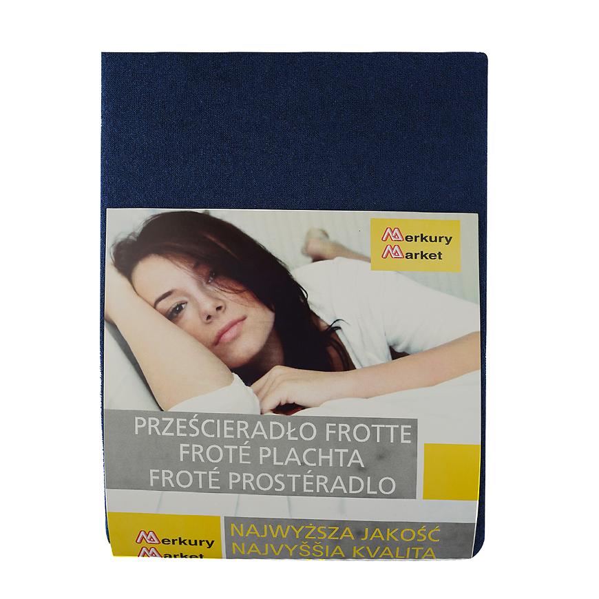 Froté prostěradlo s napínací gumou 200x220 tmavě modré b.34 Baumax