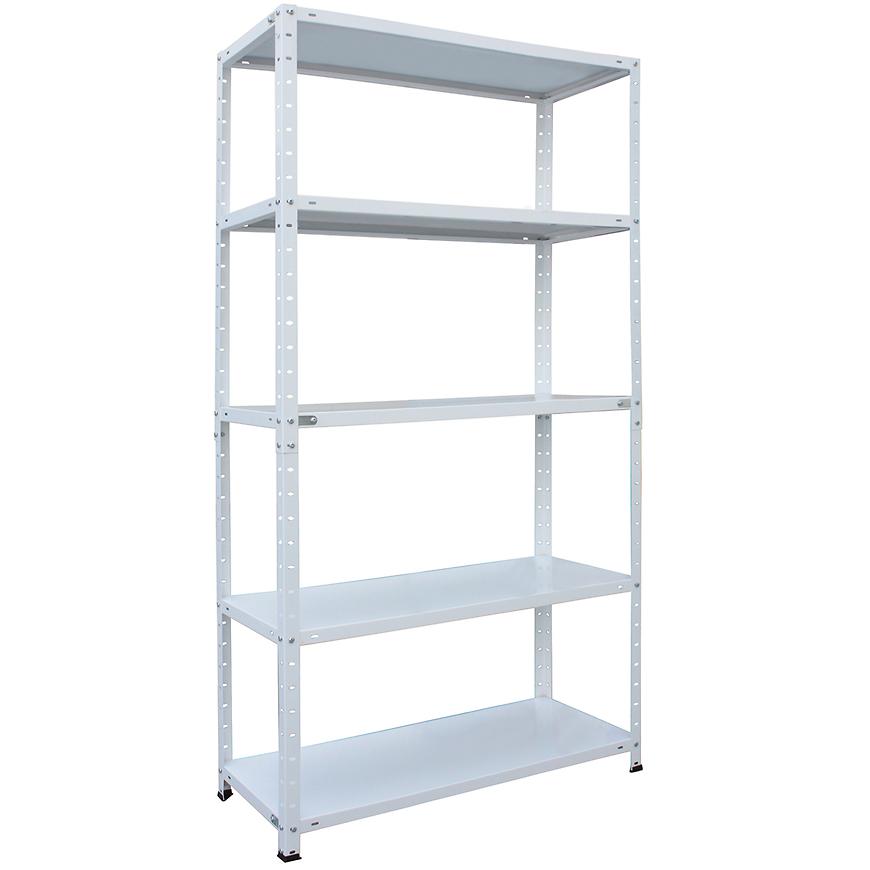 Kovový regál bílý 178x90x30 cm – 5 polic/80 kg Baumax