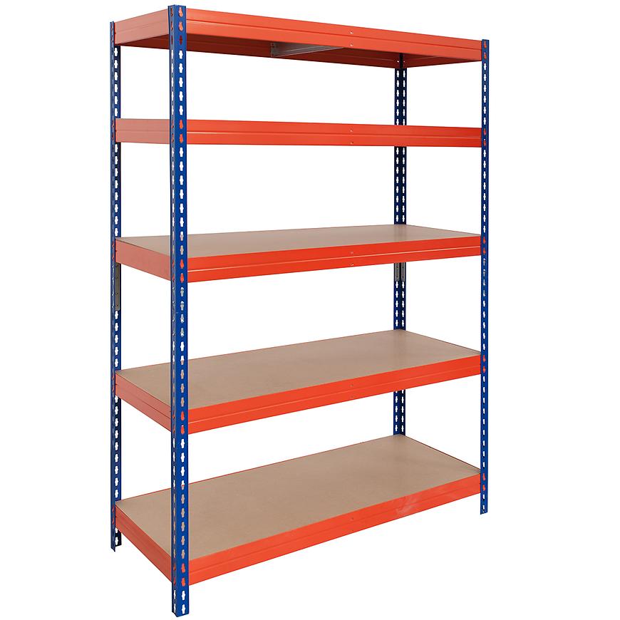 Kovový zásuvný regál Rivet 300 192x100x50 cm - 5 polic/300 kg Baumax