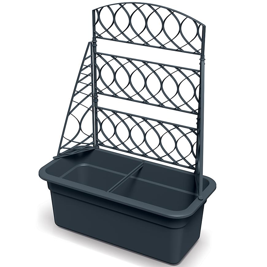 Květináč s pergolou BLOMA 58cm antracitový Baumax