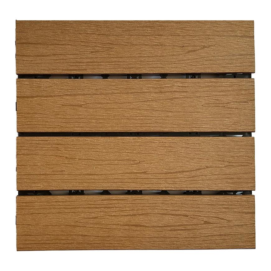 Terasová dlaždice tmavě teak dřevo 300X300 Parquet Mercado