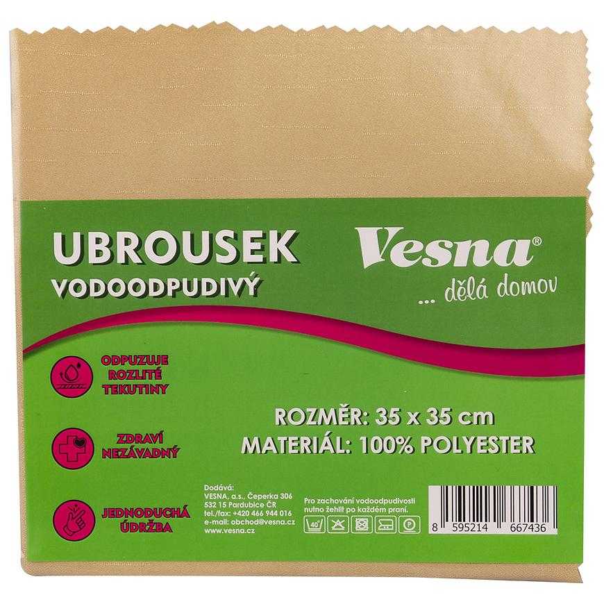 Ubrousek 35x35 vodoodpudivá úprava béžová Vesna