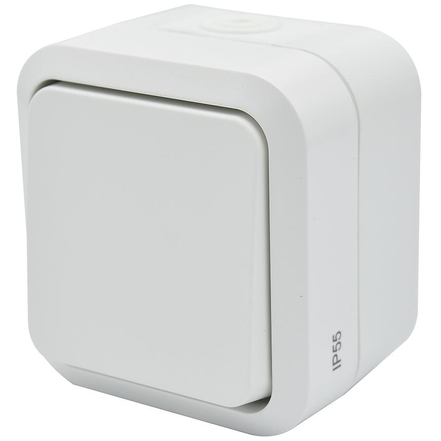 Vypínač univerzální na omítku Aqua Pro IP55 vodotěsný bílý DUWI