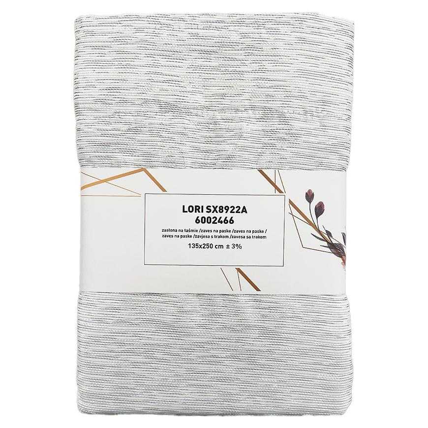 Závěs s řasící páskou Lori SX8922A 135x250 šedý Baumax