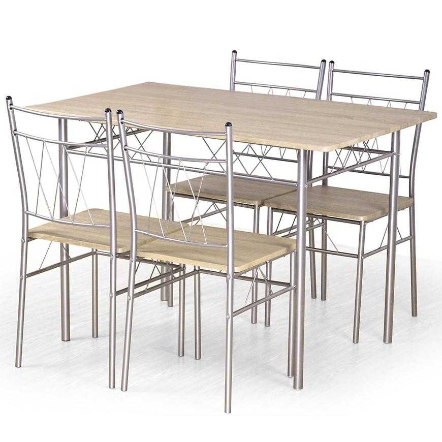 Stolní souprava Faust + 4 židle mdf/ocel – sonoma Baumax