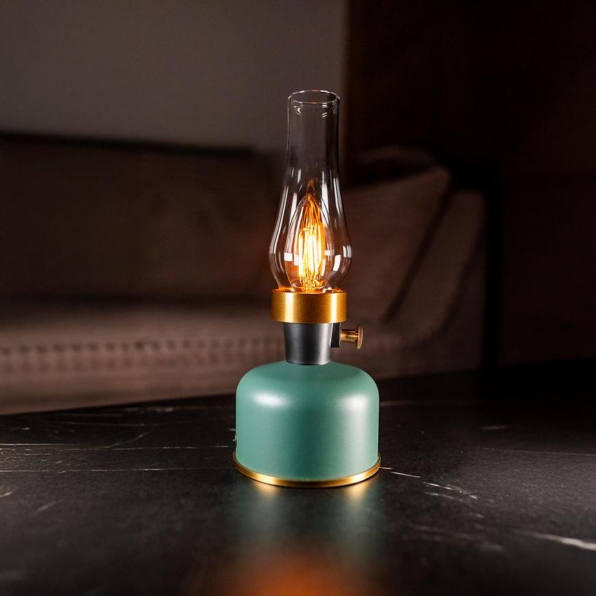 Stolní lampa Olia USB IP44 green DUWI