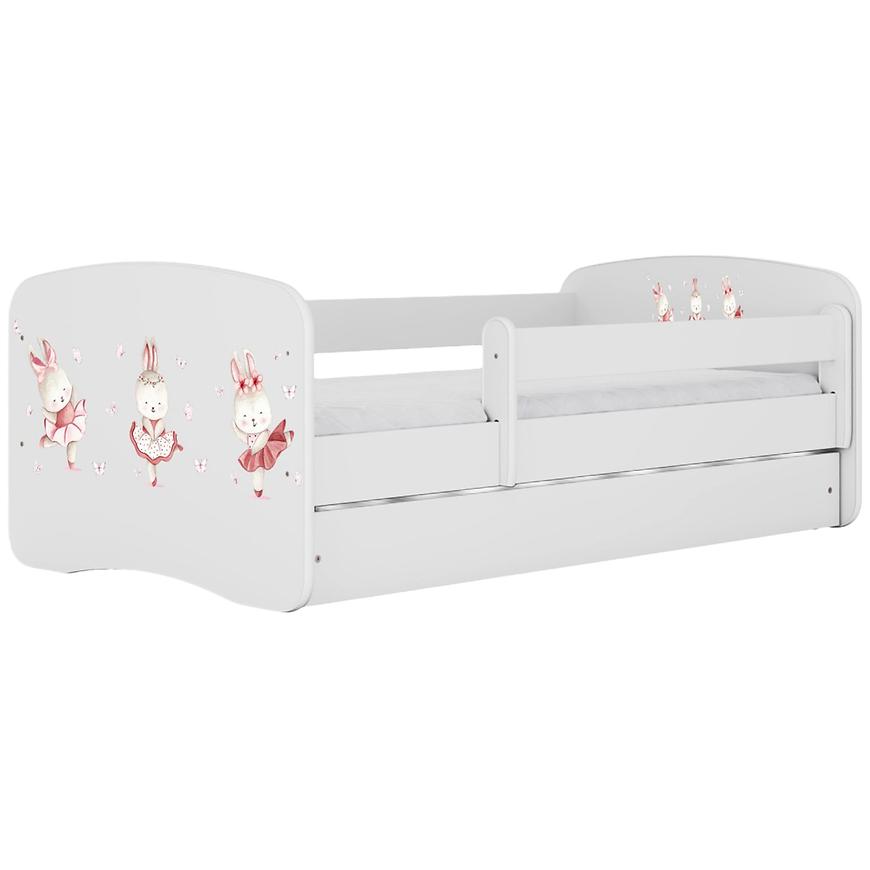 Dětská postel Babydreams+SZ+M bílá 80x160 Tančící králíčci Baumax