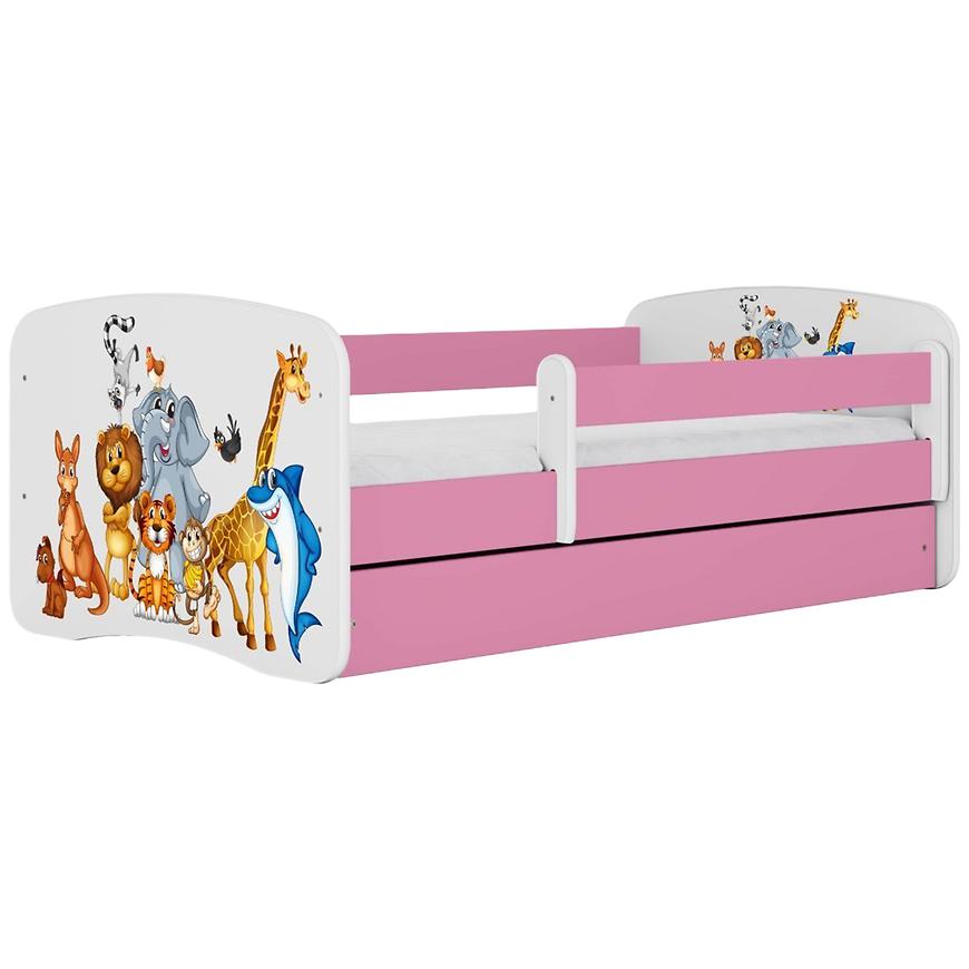 Dětská postel Babydreams+SZ+M růžová 80x160 Zvířátka Baumax