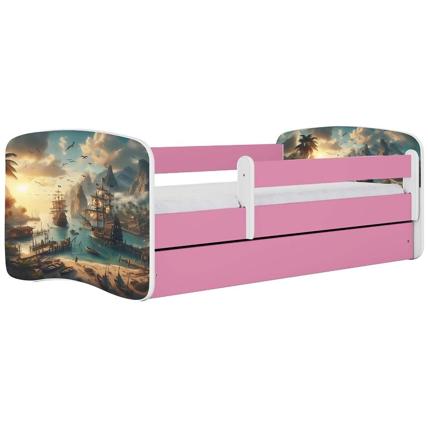 Dětská postel Babydreams+SZ+M růžová 80x180 Loď Baumax