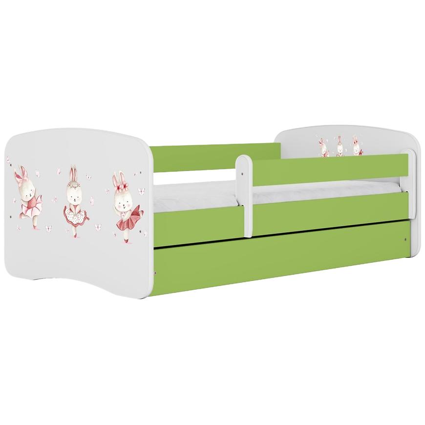 Dětská postel Babydreams+SZ+M zelená 80x160 Tančící králíčci Baumax
