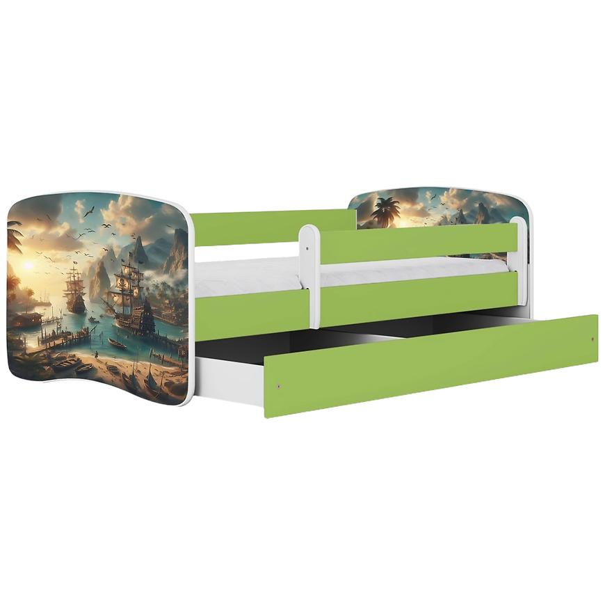Dětská postel Babydreams+SZ+M zelená 80x180 Loď Baumax