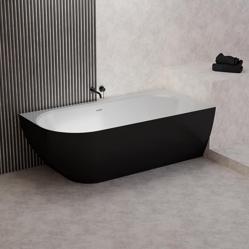 Vana Nelza 175x82 levá konglomerát černý/bílý mat Aqua Mercado