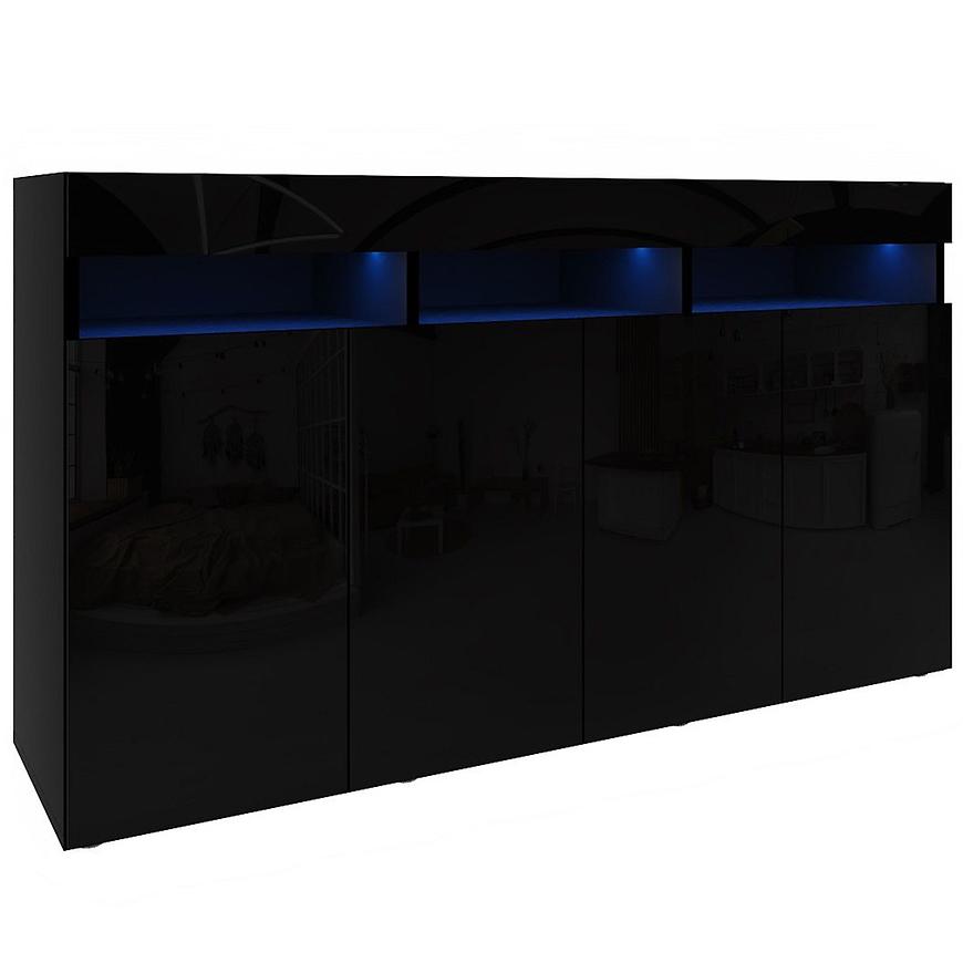 Komoda Izumi 140 BL černá mat/lesk Baumax